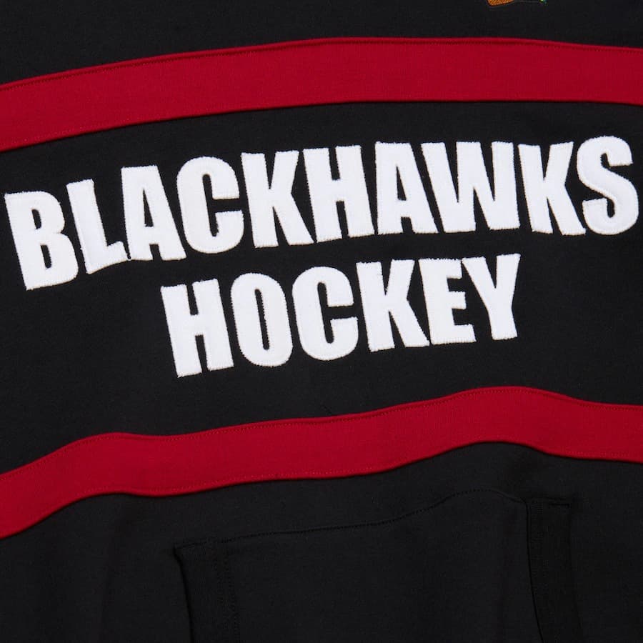Худи Mitchell & Ness Black Chicago Blackhawks Head Coach Fleece Pullover Hoodie
