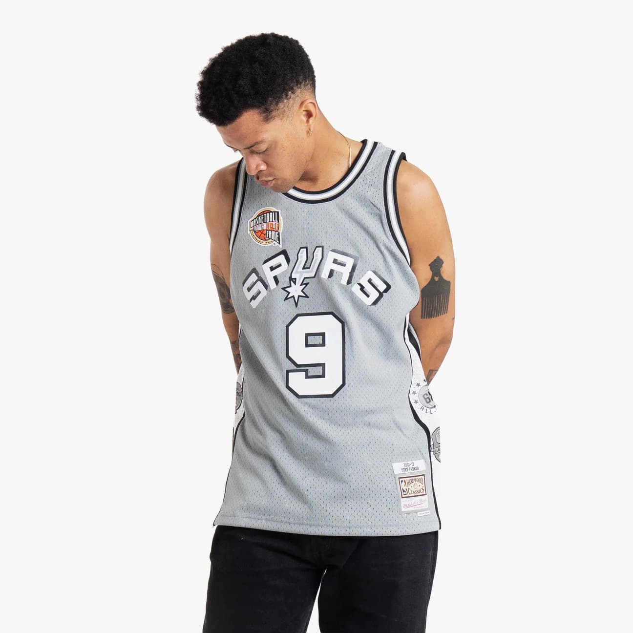 Баскетбольная джерси 2023 San Antonio Spurs Tony Parker #9 Hall Of Fame NBA Limited Grey Jersey