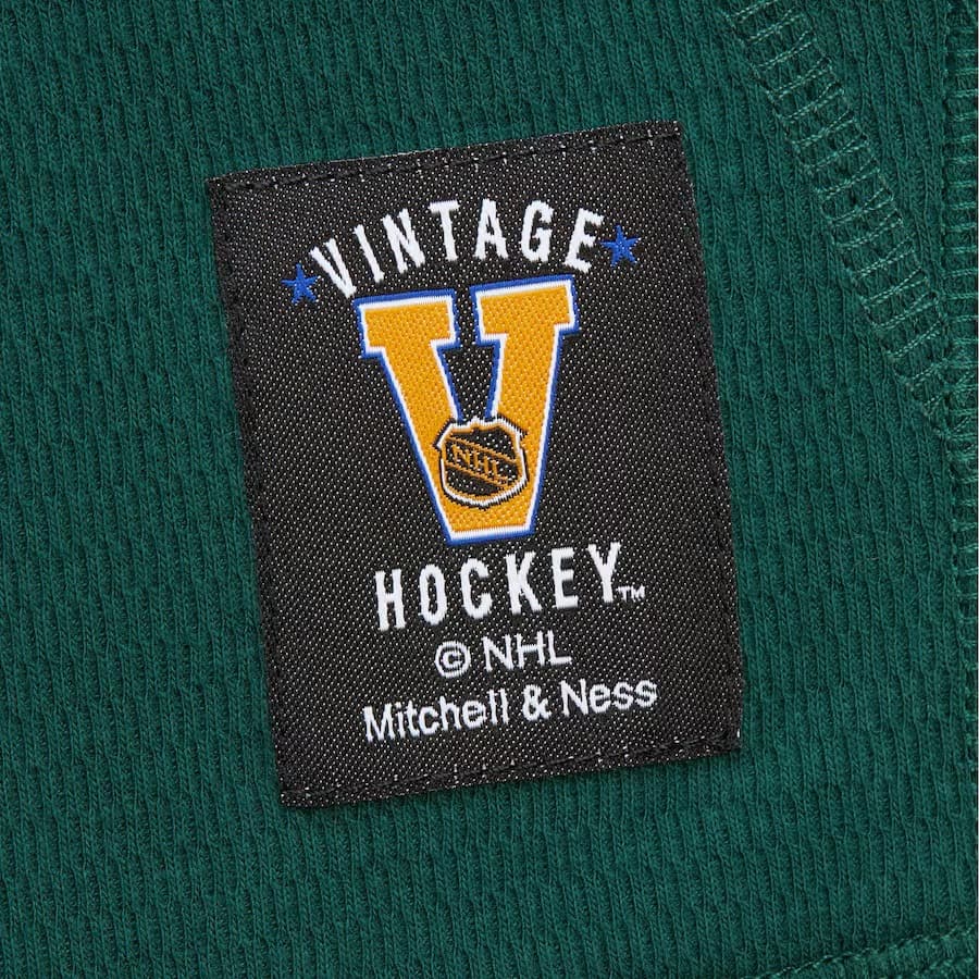 Худи Mitchell & Ness Green New Jersey Devils Vintage Logo Thermal Lightweight Pullover Hoodie
