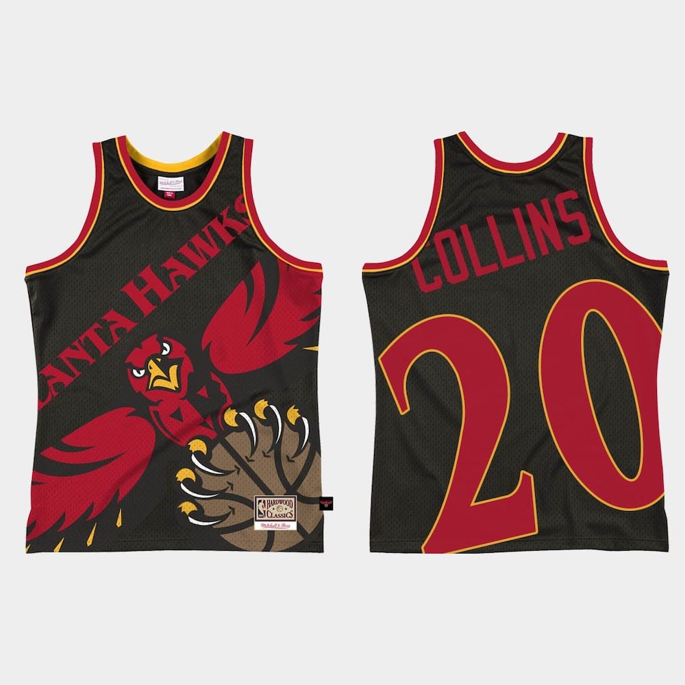 Баскетбольная джерси Atlanta Hawks #20 John Collins Big Face 2.0 Black Jersey