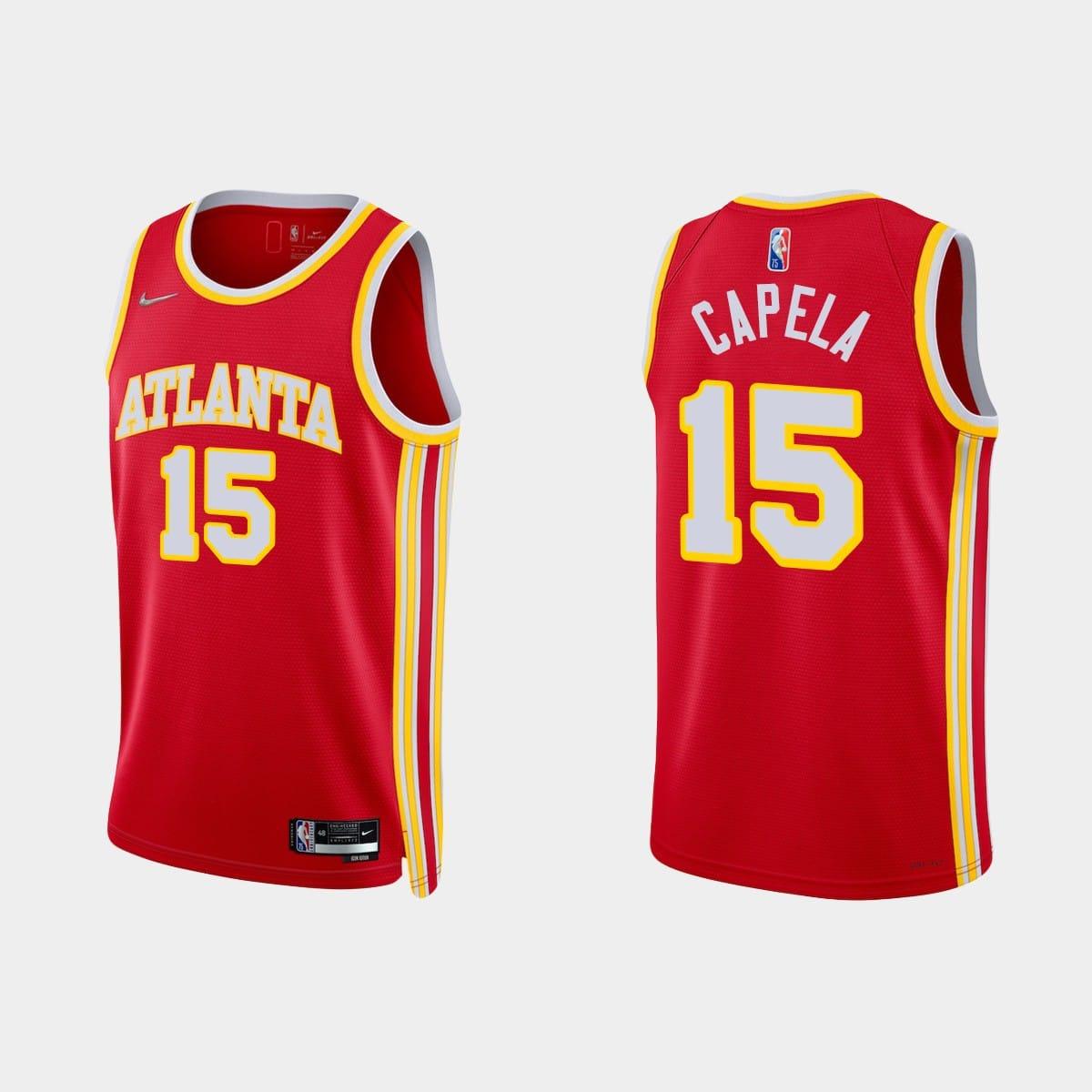 Баскетбольная джерси 2021-22 Atlanta Hawks #15 Clint Capela 75th Anniversary Diamond Icon Red Jersey