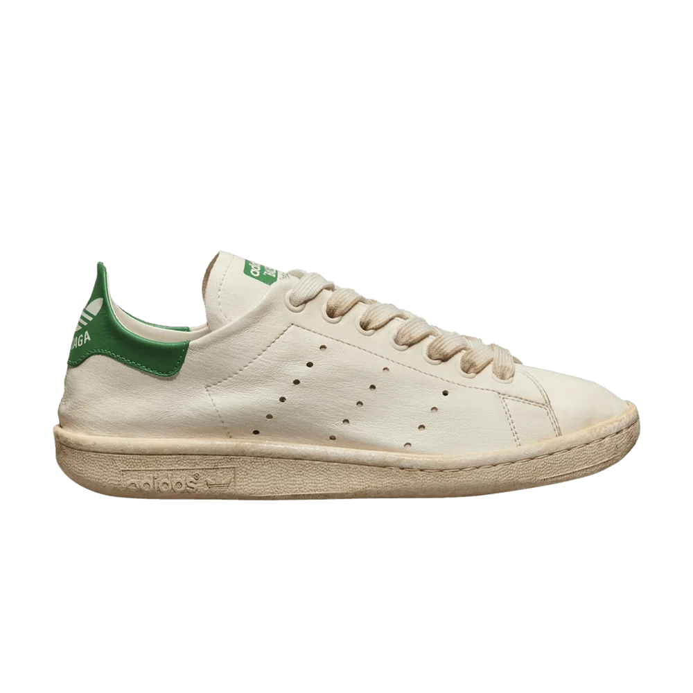 Krossovki-Balenciaga-x-adidas-Wmns-Stan-Smith-Worn-Out-Off-White-Green