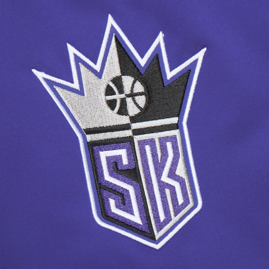 Бомбер Mitchell & Ness Purple Sacramento Kings Primetime Vintage Satin Full-Snap Jacket