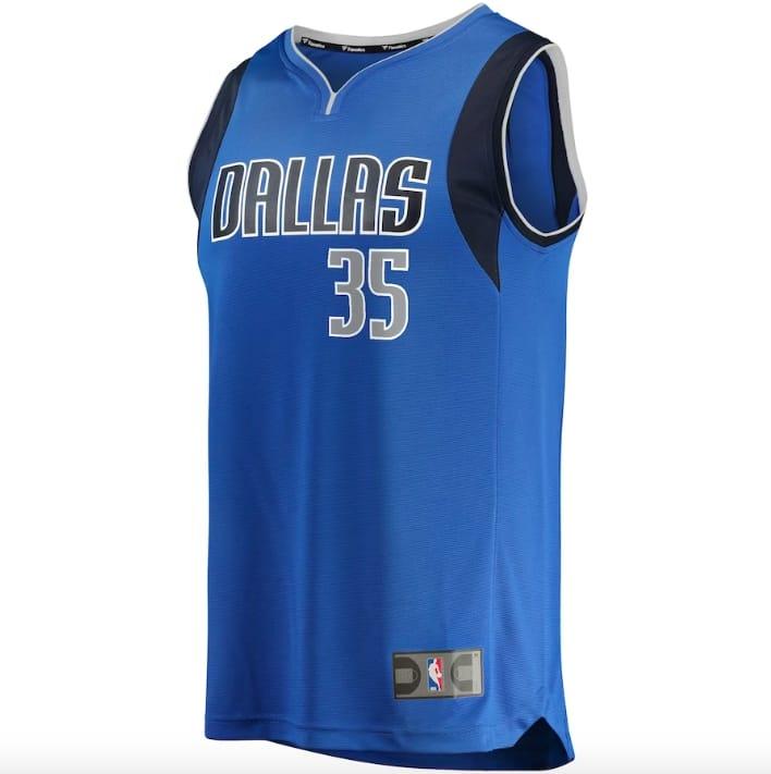 Баскетбольная джерси Dallas Mavericks #35 Christian Wood Break Replica Icon Blue Jersey
