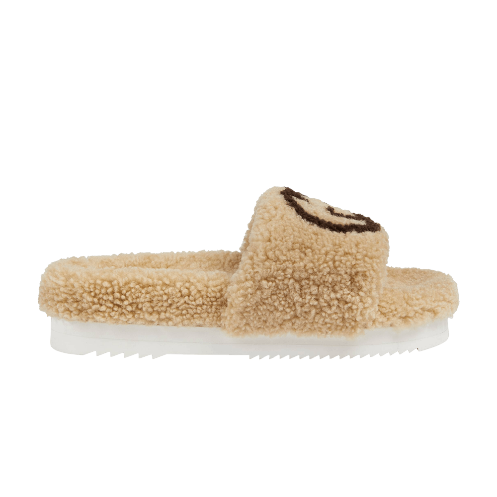 Кроссовки Gucci Wmns Slide 'Interlocking G Merino Wool - Light Brown'