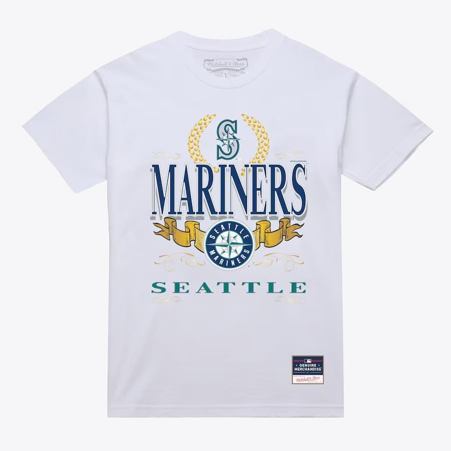 Футболка Mitchell & Ness White Seattle Mariners Pennant Chase T-Shirt