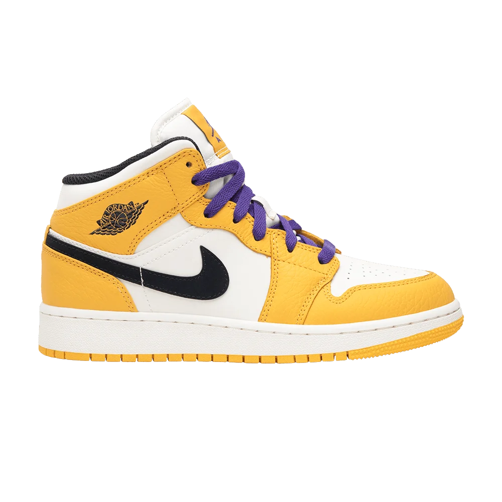 Krossovki-Air-Jordan-1-Mid-GS-Lakers