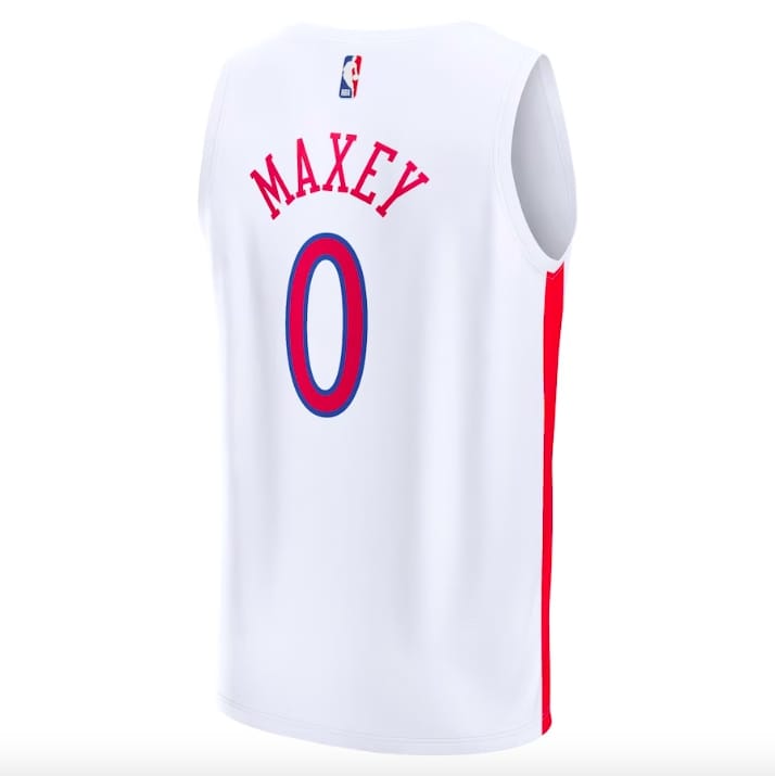 Баскетбольная джерси 2022-23 Philadelphia 76ers #0 Tyrese Maxey Fast Break City White Jersey