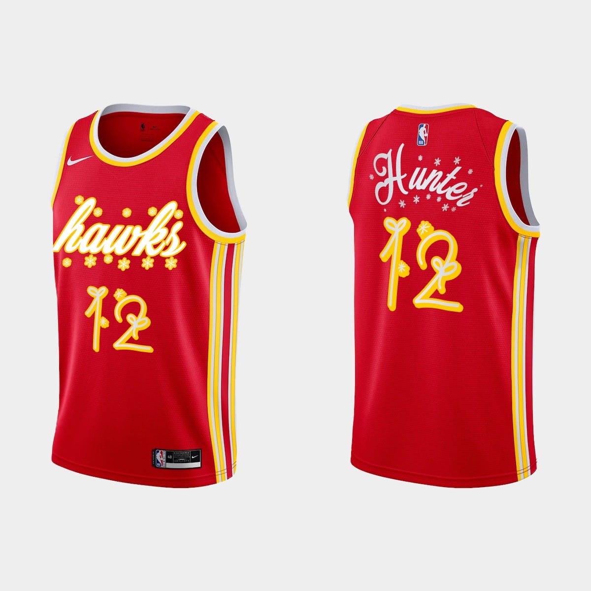 Баскетбольная джерси 2020 Atlanta Hawks #12 De’Andre Hunter Christmas Night Red Special Jersey