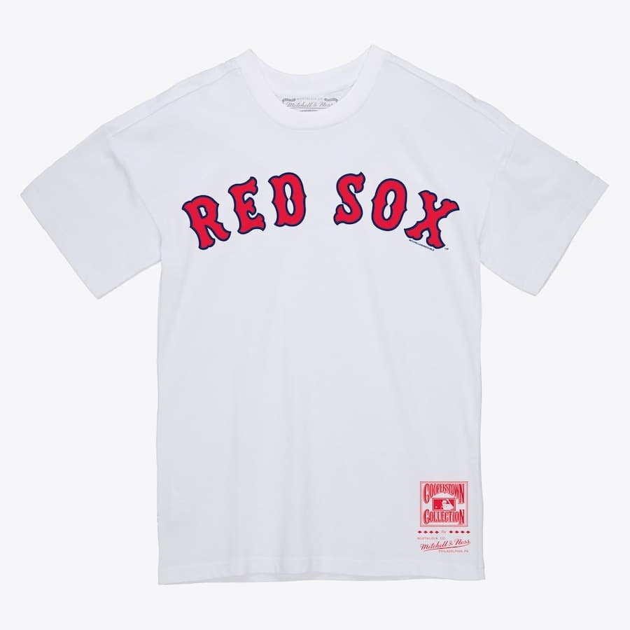 Футболка Mitchell & Ness White Boston Red Sox Wordmark T-Shirt