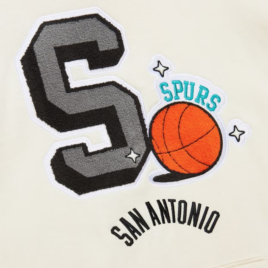 Худи Mitchell & Ness Cream San Antonio Spurs Sswagger Fleece Pullover Hoodie