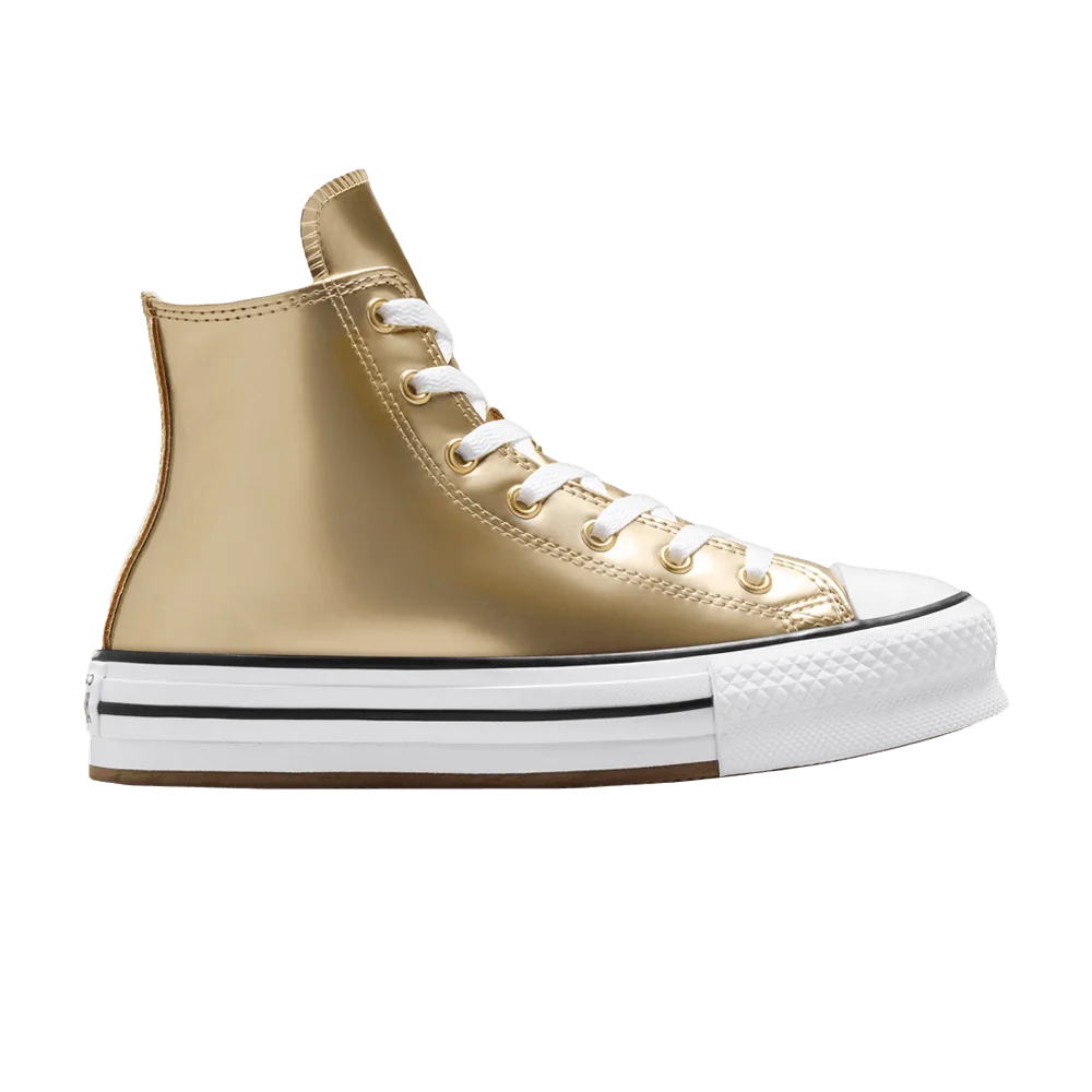 Кроссовки Converse Chuck Taylor All Star EVA Lift Platform High GS 'Metallic Light Gold'