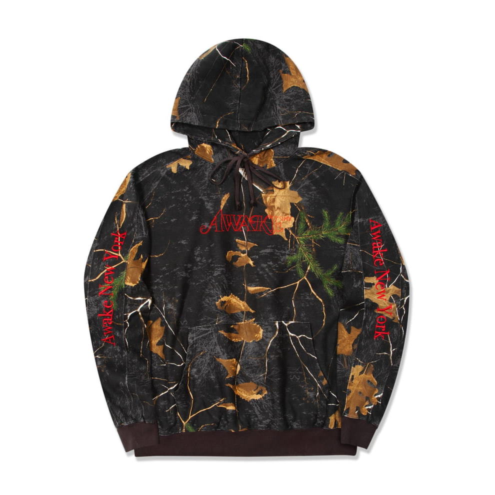 Худи Awake Blocked Logo with Stripe Rib Hoodie Real Tree