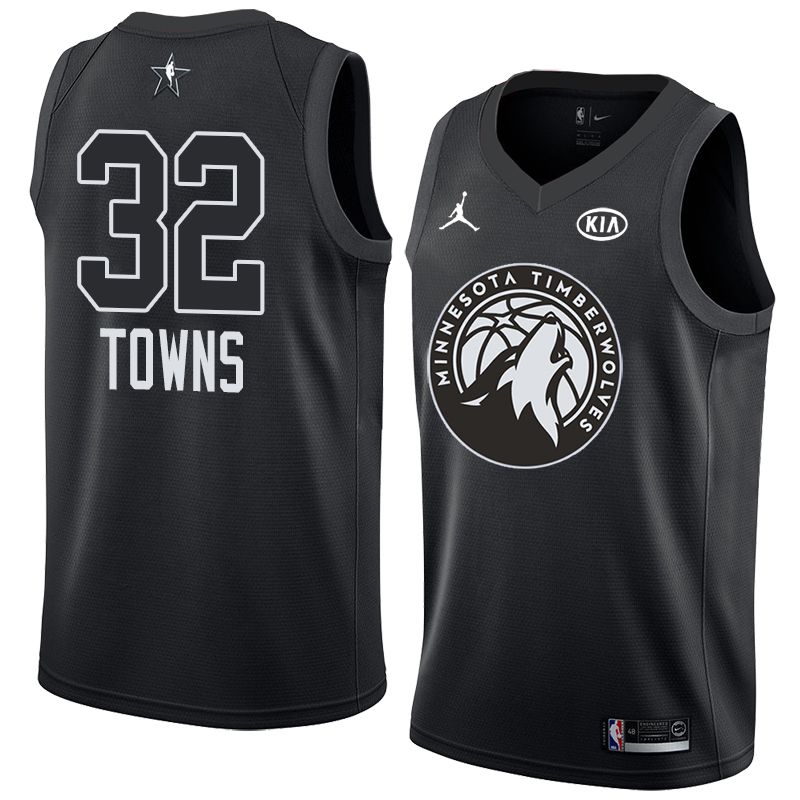 Баскетбольная джерси 2018 All-Star Timberwolves Karl-Anthony Towns #32 Black Swingman Jersey
