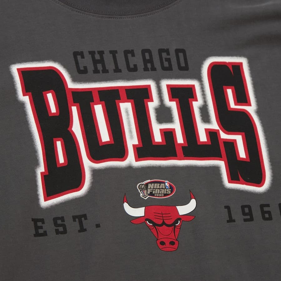 Футболка Mitchell & Ness Women's Gray Chicago Bulls Logo Boyfriend T-Shirt