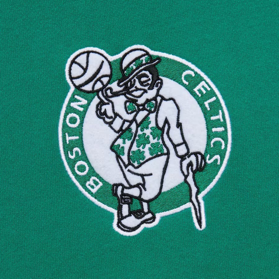 Худи Mitchell & Ness Kelly Green Boston Celtics Team OG 3.0 Vintage Fleece Pullover Hoodie