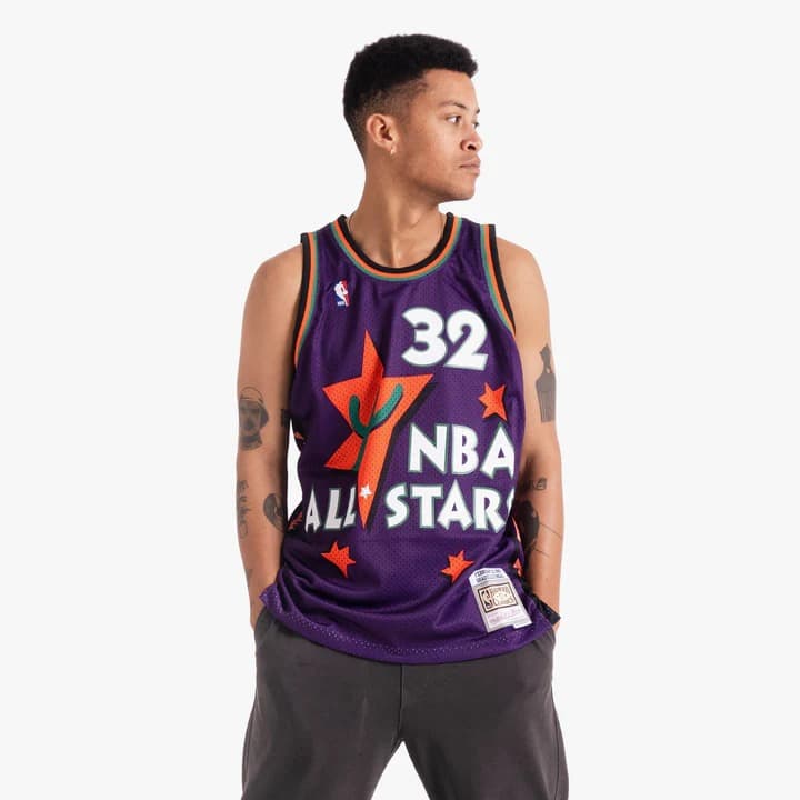 Баскетбольная джерси 1995 All Star Game Shaquille O’Neal #32 Swingman Hardwood Classics Purple Jersey