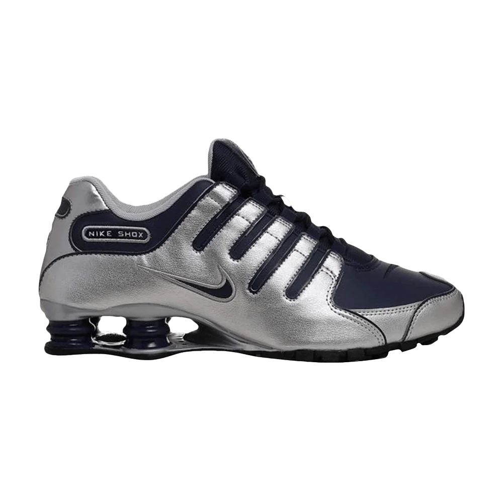 Krossovki-Nike-Shox-NZ-Metallic-Silver-Midnight-Navy