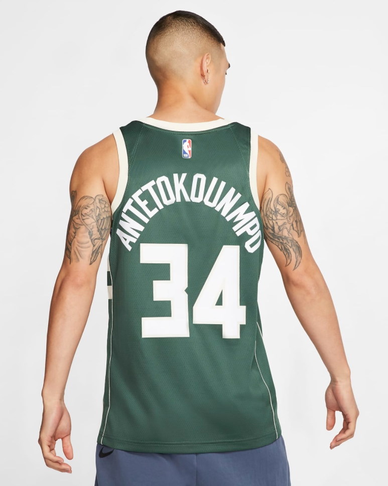 Баскетбольная джерси Nike Giannis Antetokounmpo Milwaukee Bucks 2021 Icon Edition NBA Swingman Jersey
