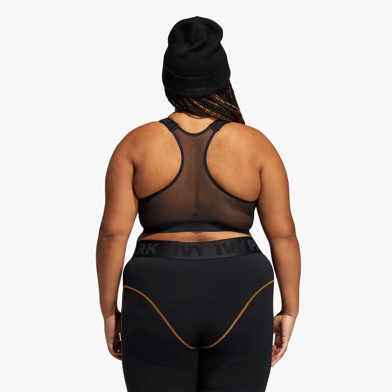 Спортивный топ adidas Ivy Park Medium Support Zip Bra (Plus Size) Black