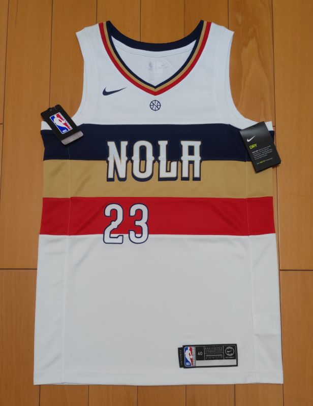 Баскетбольная джерси 2018-19 Anthony Davis Pelicans 23 Earned White