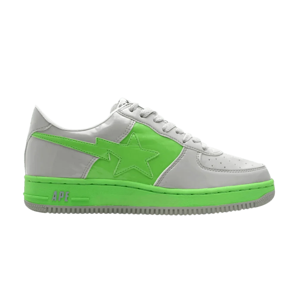 Krossovki-Bapesta-FS-001-Low-Grey-Lime-Green