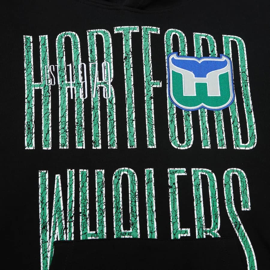 Худи Mitchell & Ness Black Hartford Whalers Team OG Fleece Pullover Hoodie