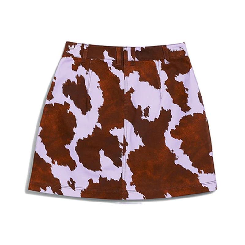 Юбка adidas Ivy Park Denim Cow-Print Skirt (Plus Size) AOP Cow Hide/Purple Glow