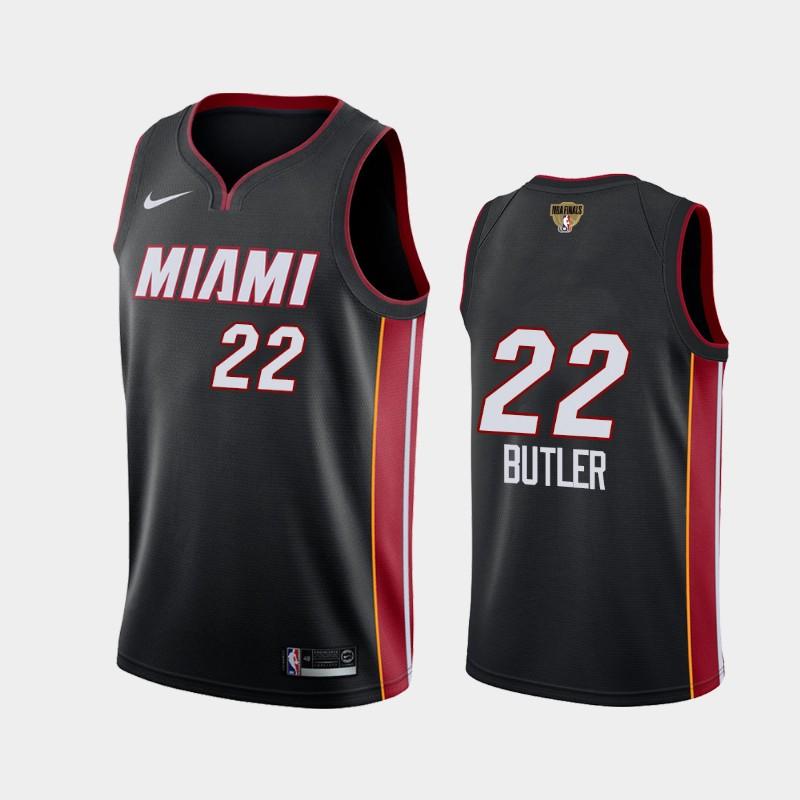 Баскетбольная джерси 2020 NBA Finals Bound Miami Heat Jimmy Butler #22 Black Social Justice Icon