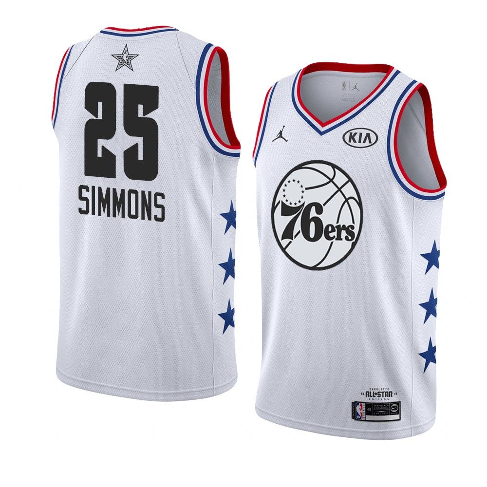 Баскетбольная джерси 2019 NBA All-Star Philadelphia 76ers Ben Simmons #25 White Swingman Jersey