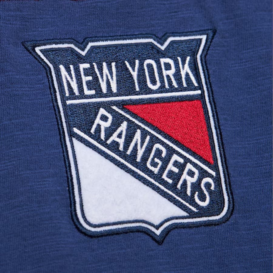Лонгслив Mitchell & Ness Royal New York Rangers Vintage Logo Legendary Slub Long Sleeve T-Shirt