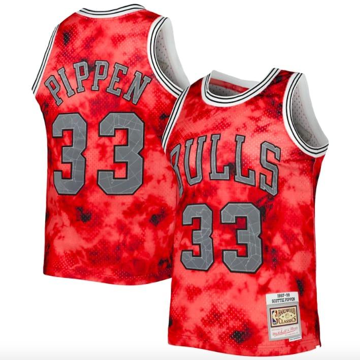 Баскетбольная джерси 1997-98 Chicago Bulls #33 Scottie Pippen Mitchell & Ness Galaxy Red Jersey