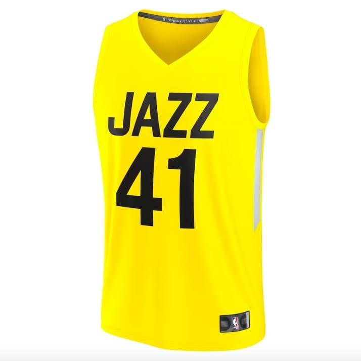 2022-23-Utah-Jazz-41-Kelly-Olynyk-Fast-Break-Icon-Yellow-Jersey-2