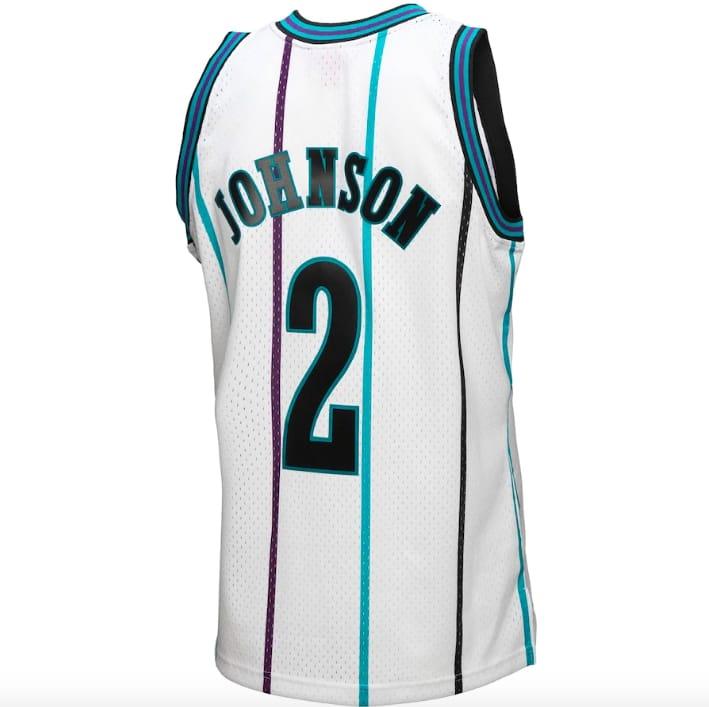 Баскетбольная джерси 1994-95 Charlotte Hornets #2 Larry Johnson Hardwood  Classics Reload 3.0 White Jersey