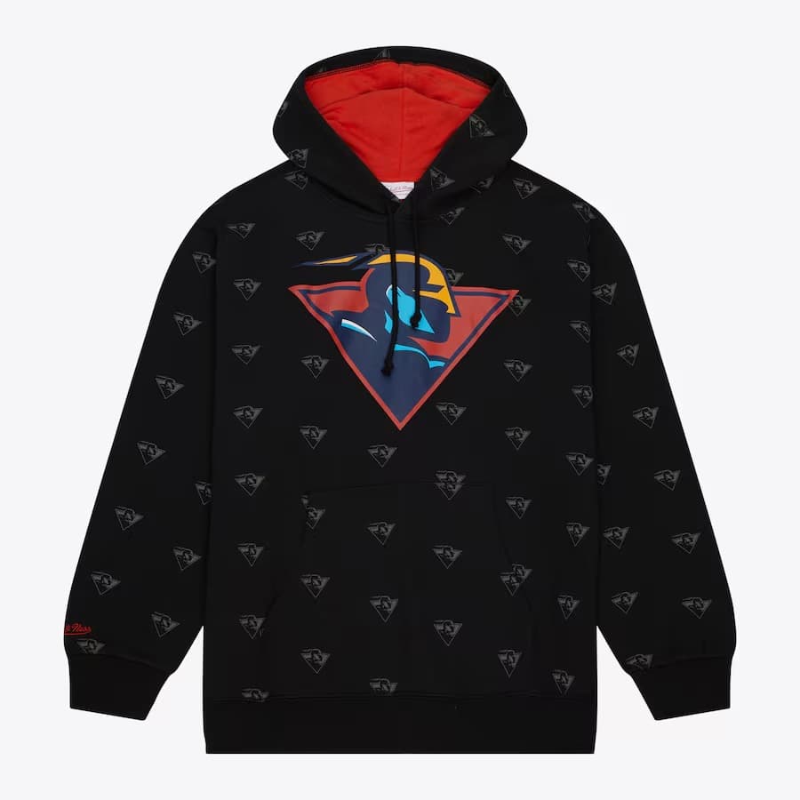 Худи Mitchell & Ness Black Golden State Warriors Allover Print Fleece Pullover Hoodie