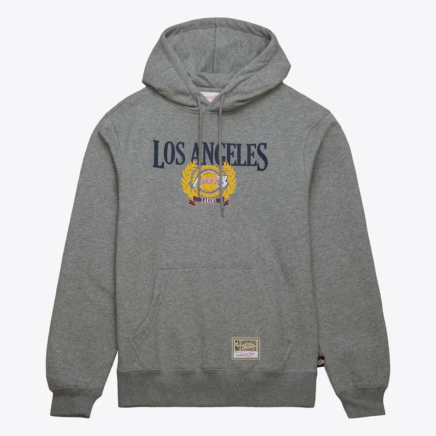 Худи Mitchell & Ness Gray Los Angeles Lakers Collegiate Pullover Hoodie