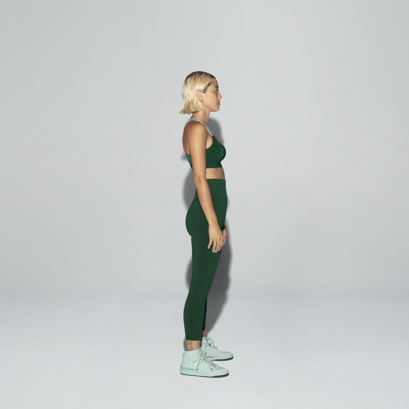 Тайтсы adidas Ivy Park Circular Knit 3-Stripes Tights Dark Green