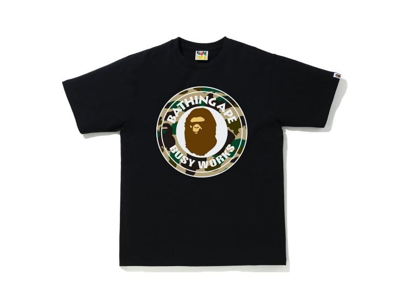 Футболка BAPE 1st Camo Busy Works Tee (SS21) Black/Yellow