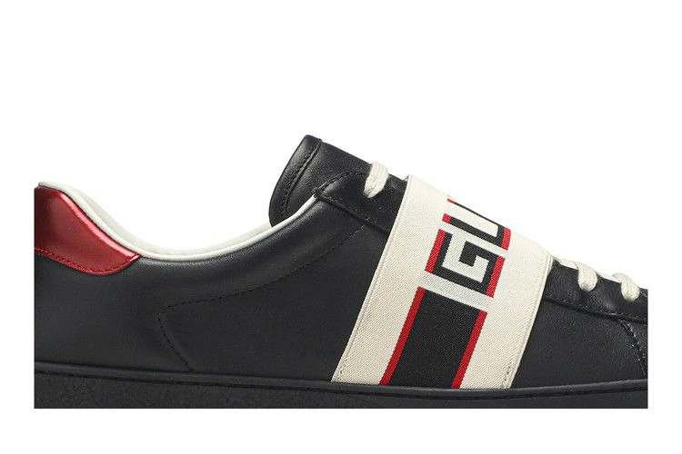 Кроссовки Gucci Ace Stripe Leather 'Black'