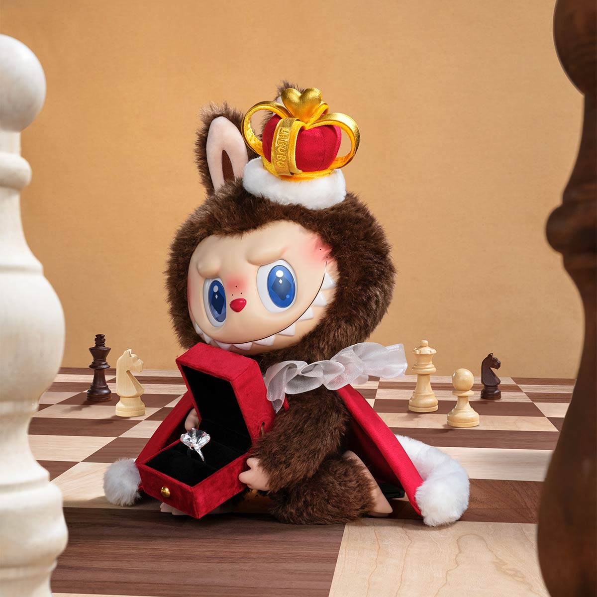 Виниловая плюшевая фигурка POP MART  LABUBU THE MONSTERS Let's Checkmate Series-Vinyl Plush Doll