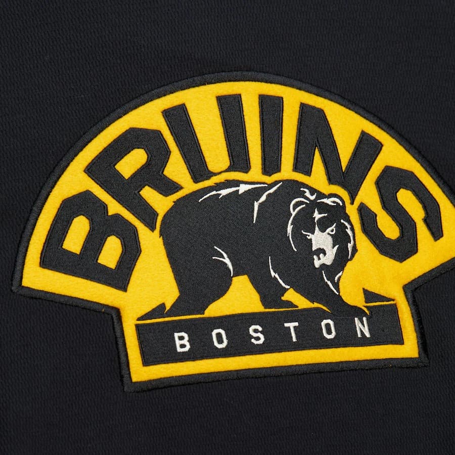 Худи Mitchell & Ness Black Boston Bruins Thermal Lightweight Pullover Hoodie