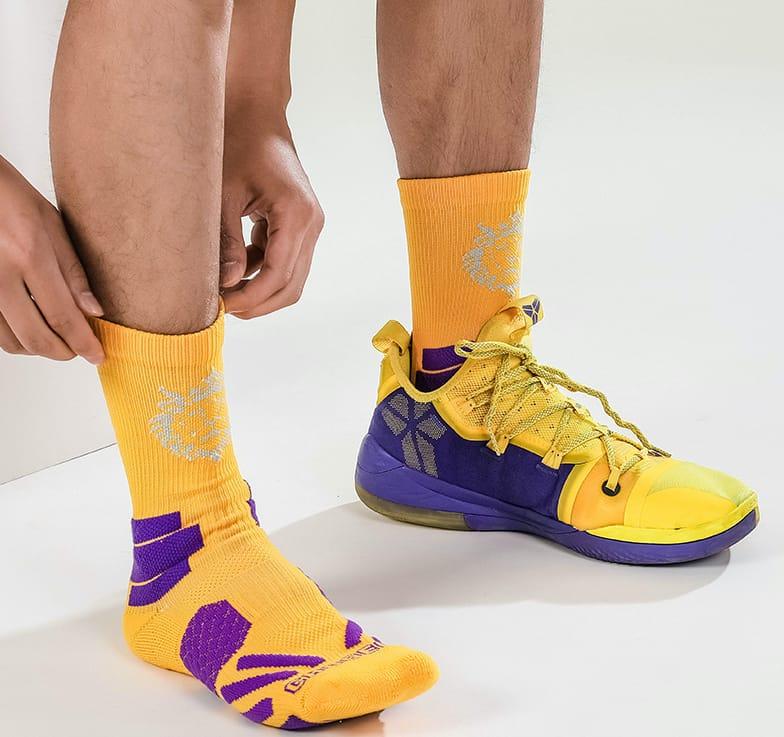Спортивные носки Ehot Lakers Yellow Quarter Socks