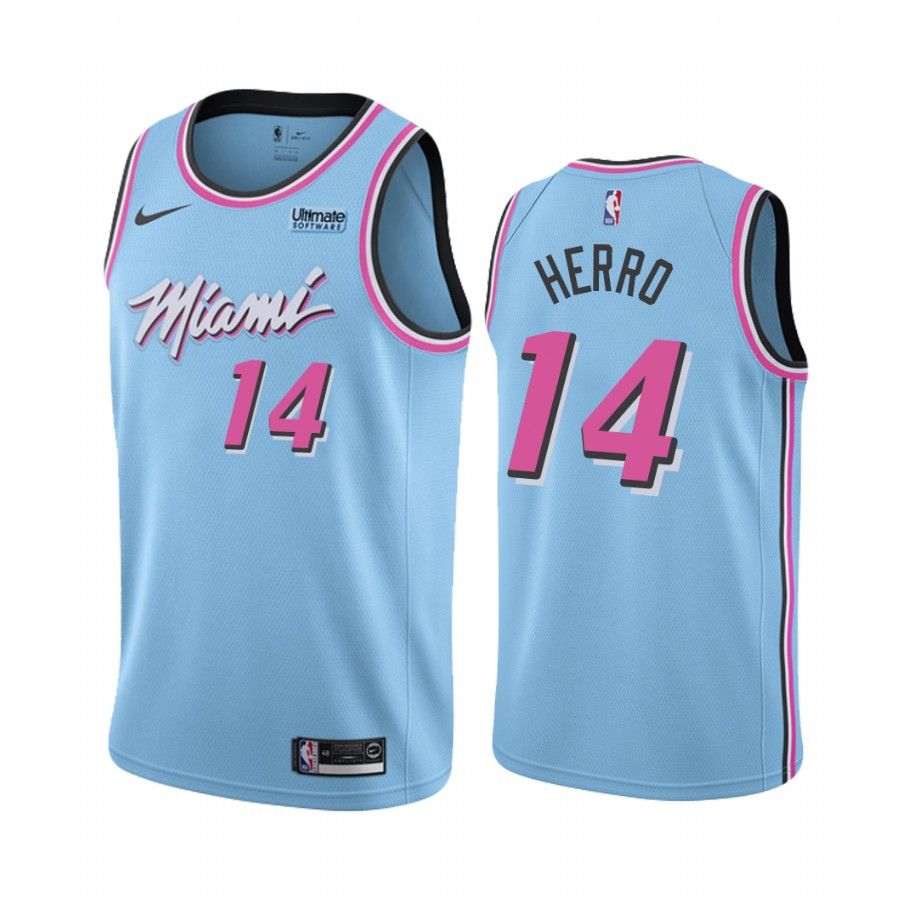 Баскетбольная джерси 2019-20 Miami Heat Tyler Herro #14 Blue Vice Night City Edition