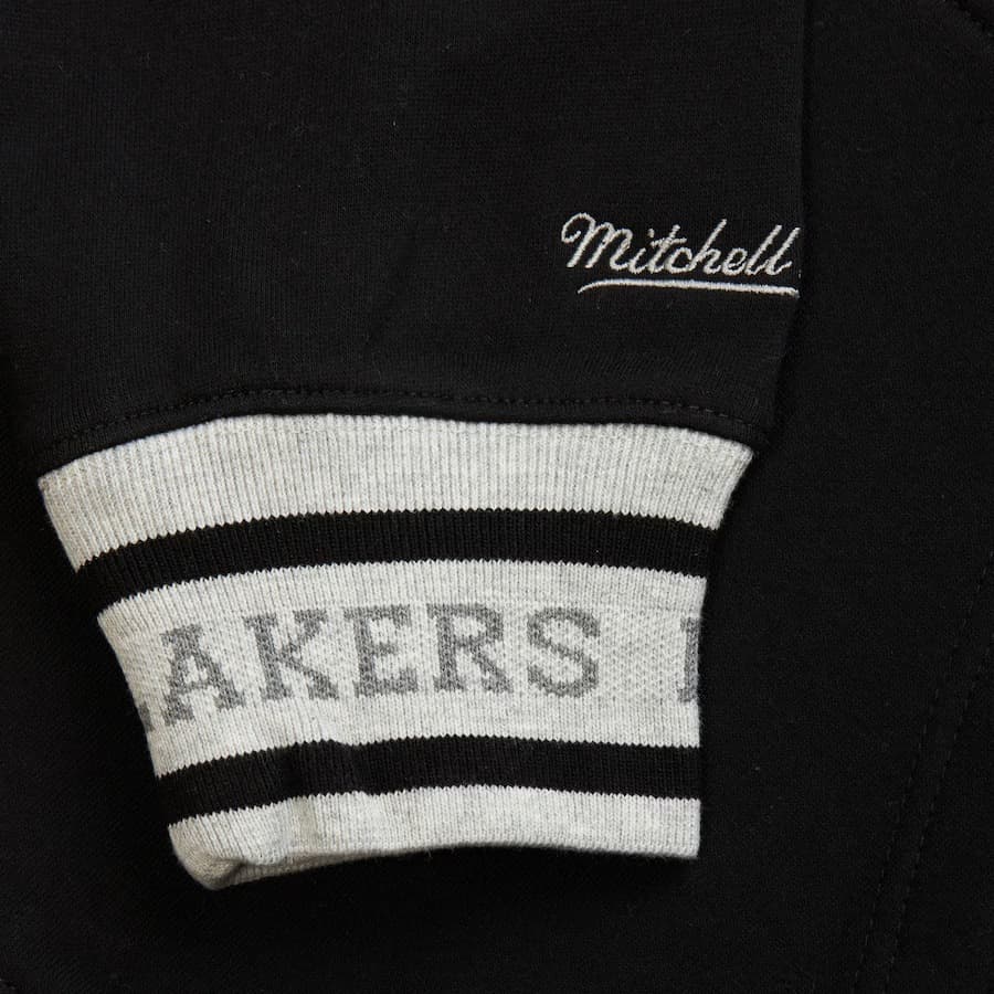 Худи Mitchell & Ness Black Los Angeles Lakers Snow Washed Fleece Pullover Hoodie