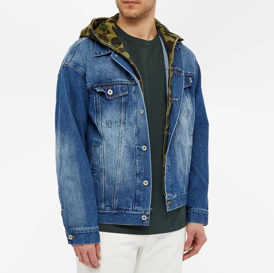 Джинсовая куртка BAPE 1st Camo Loose Fit Hoodie Denim Jacket Indigo