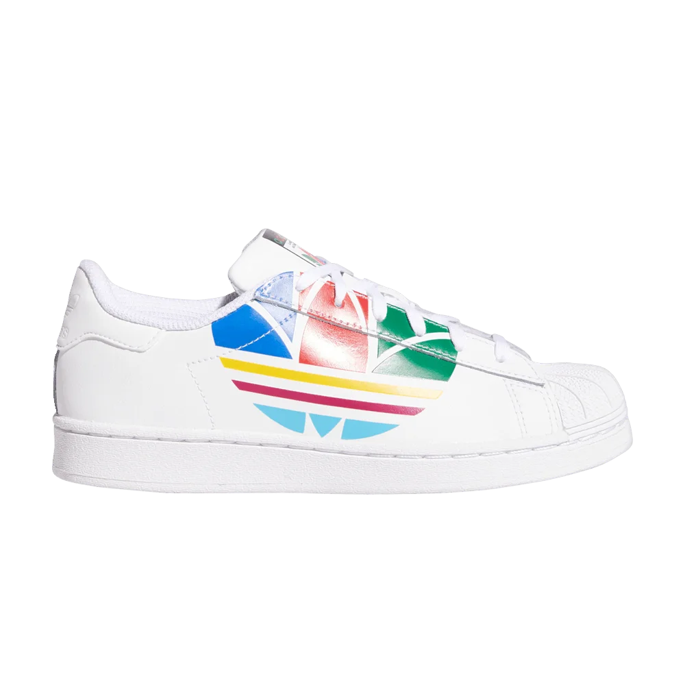 Кроссовки Adidas Superstar Pure J 'Colorful Trefoil - Cloud White'