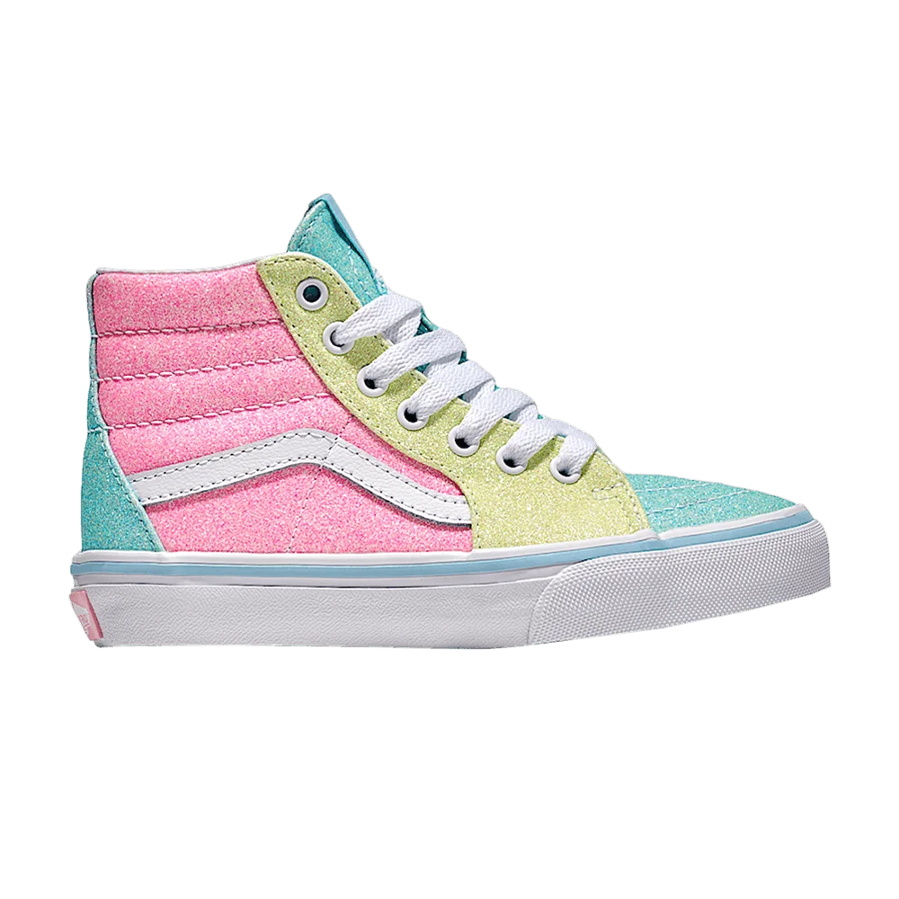 Кроссовки Vans Sk8-Hi Kids 'Pastel Pink Yellow Blue Glitter'