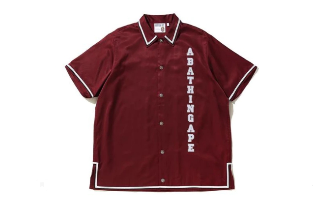 Рубашка BAPE Relaxed Classic Disco SS Shirt Burgundy