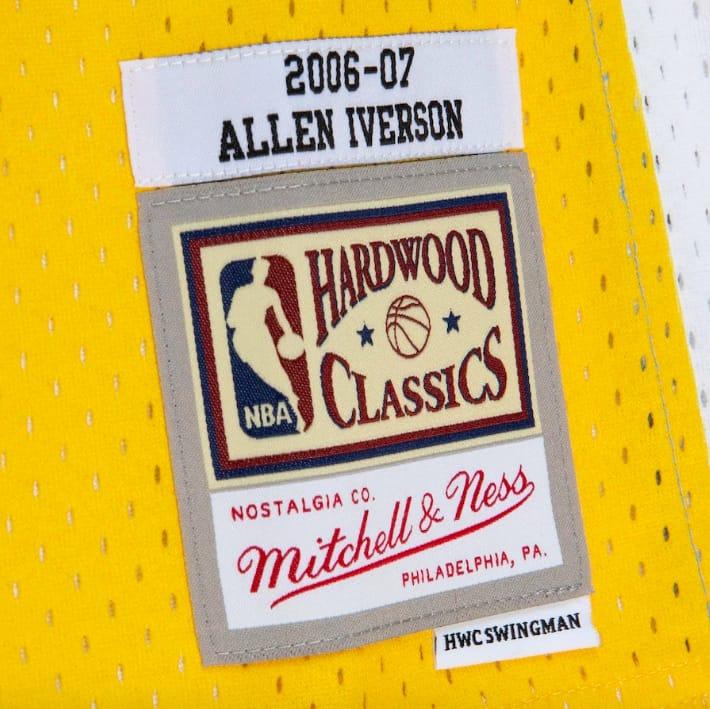 Баскетбольная джерси 2006-07 Denver Nuggets #3 Allen Iverson Mitchell & Ness Fadeaway Yellow/Blue Jersey