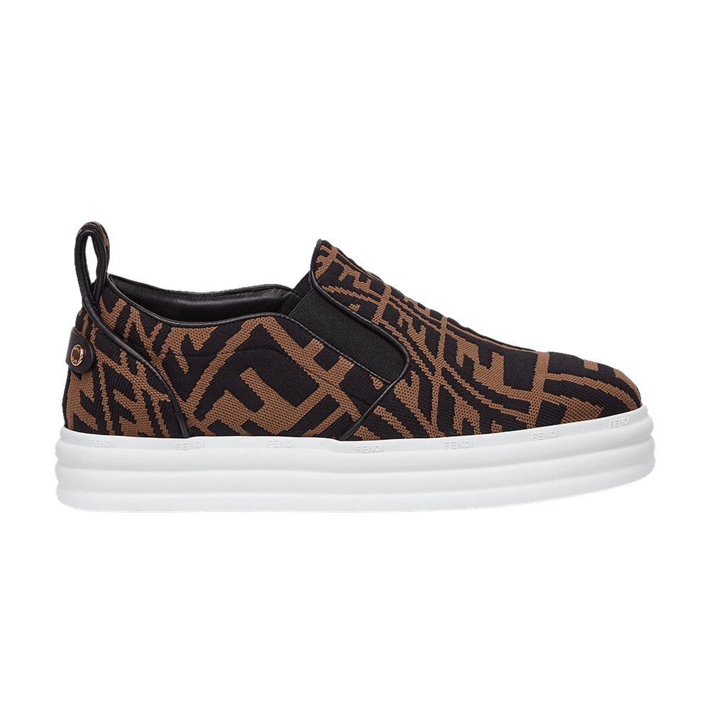 Кроссовки Fendi Wmns FF Motif Rise Slip-On 'Brown'